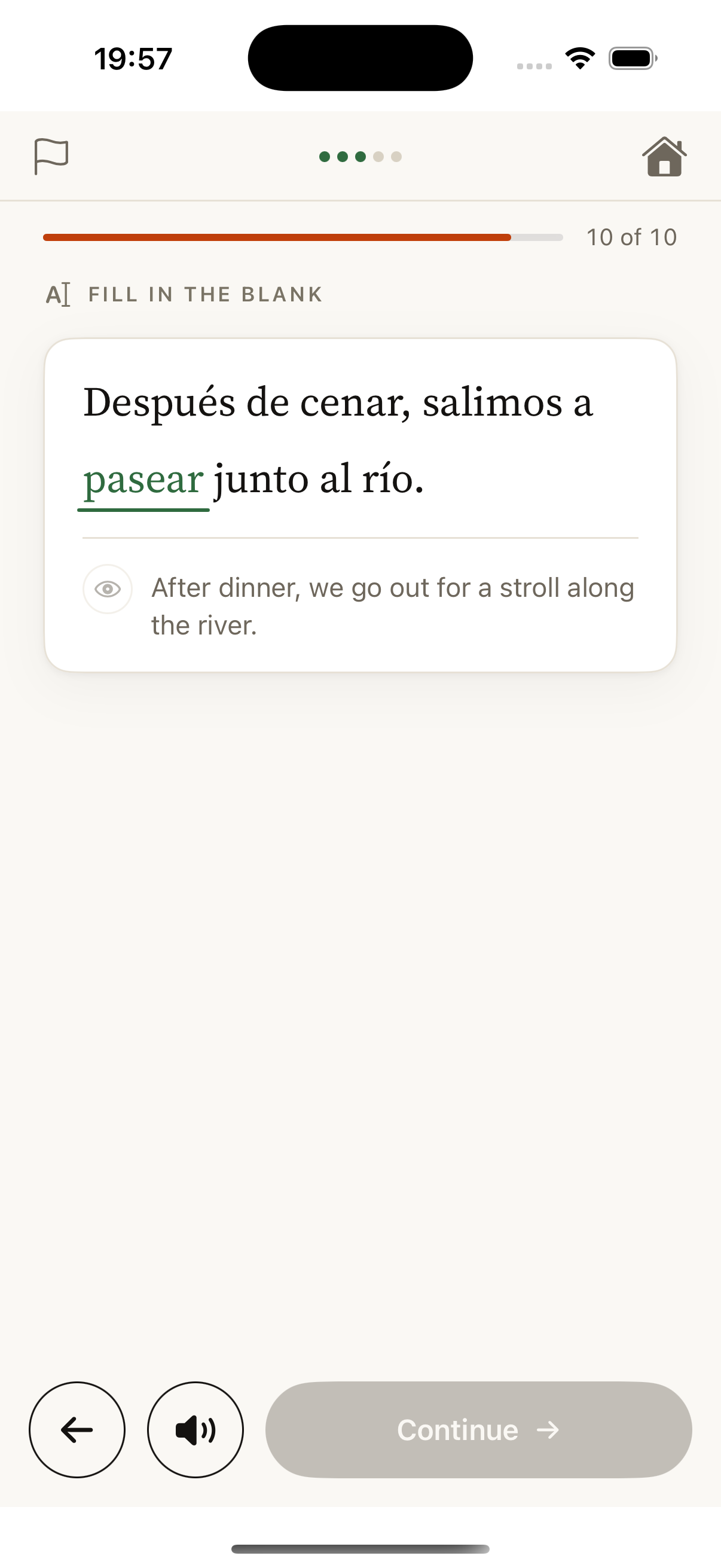 Fill-in-the-blank Spanish exercise